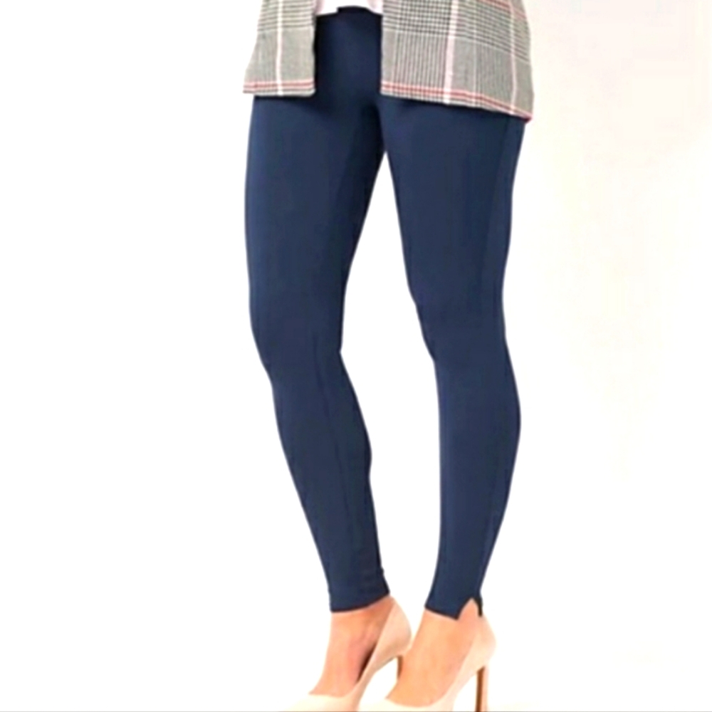 SPANX Ponte Ankle Leggings, Navy Blue, size Medium